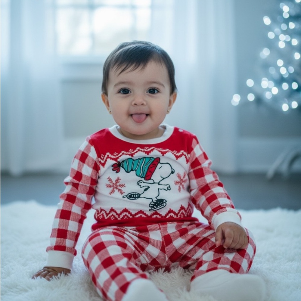 Red and White Kids Pajama Set